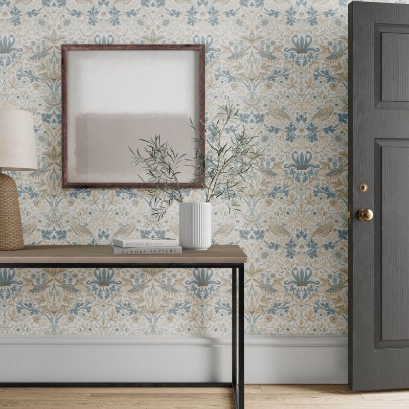 Simply Strawberry Thief Wallpaper - Cochineal Pink - Morris & Co - 217061 - Morris Wallpaper