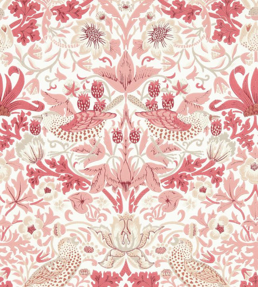 Simply Strawberry Thief Wallpaper - Madder - 217059 - Morris & Co