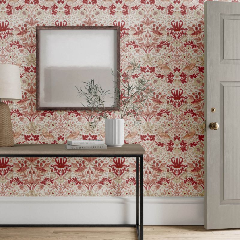 Simply Strawberry Thief Wallpaper - Madder - Morris & Co - 217059 - Morris Wallpaper