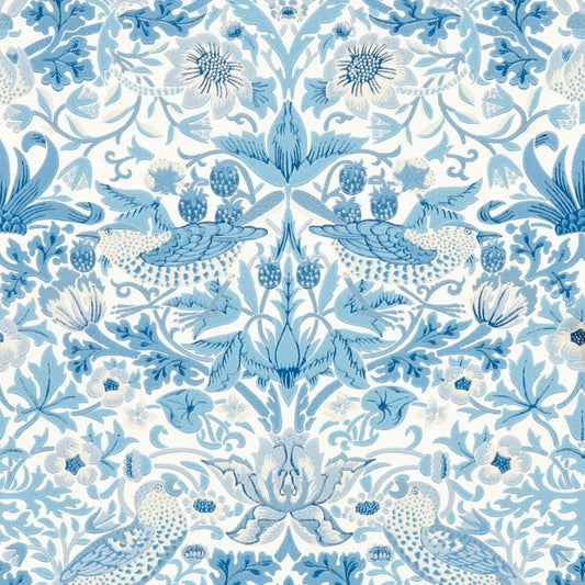 Simply Strawberry Thief Wallpaper - Woad - Morris & Co - 217058 - Morris Wallpaper