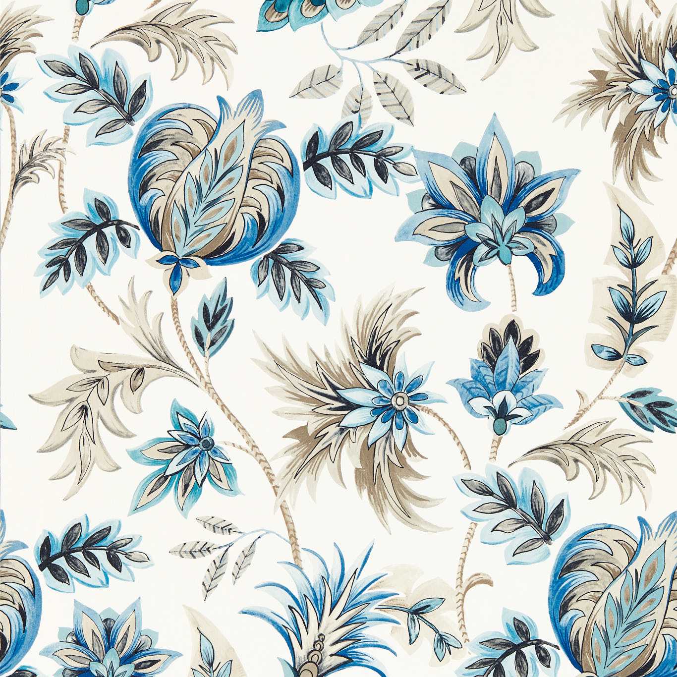 Sizergh Wallpaper - Denim - Clarke & Clarke - W0198/03 - Morris Wallpaper
