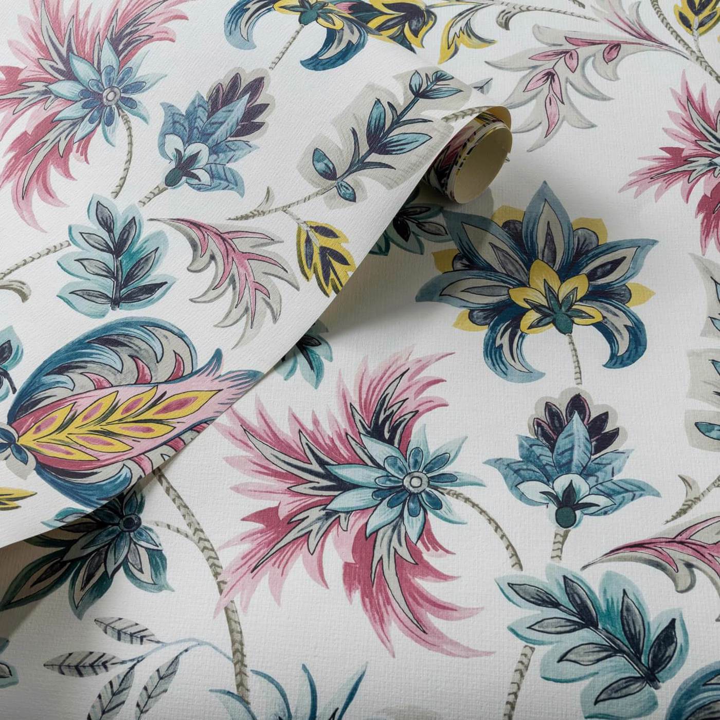 Sizergh Wallpaper - Teal/Berry - Clarke & Clarke - W0198/04 - Morris Wallpaper