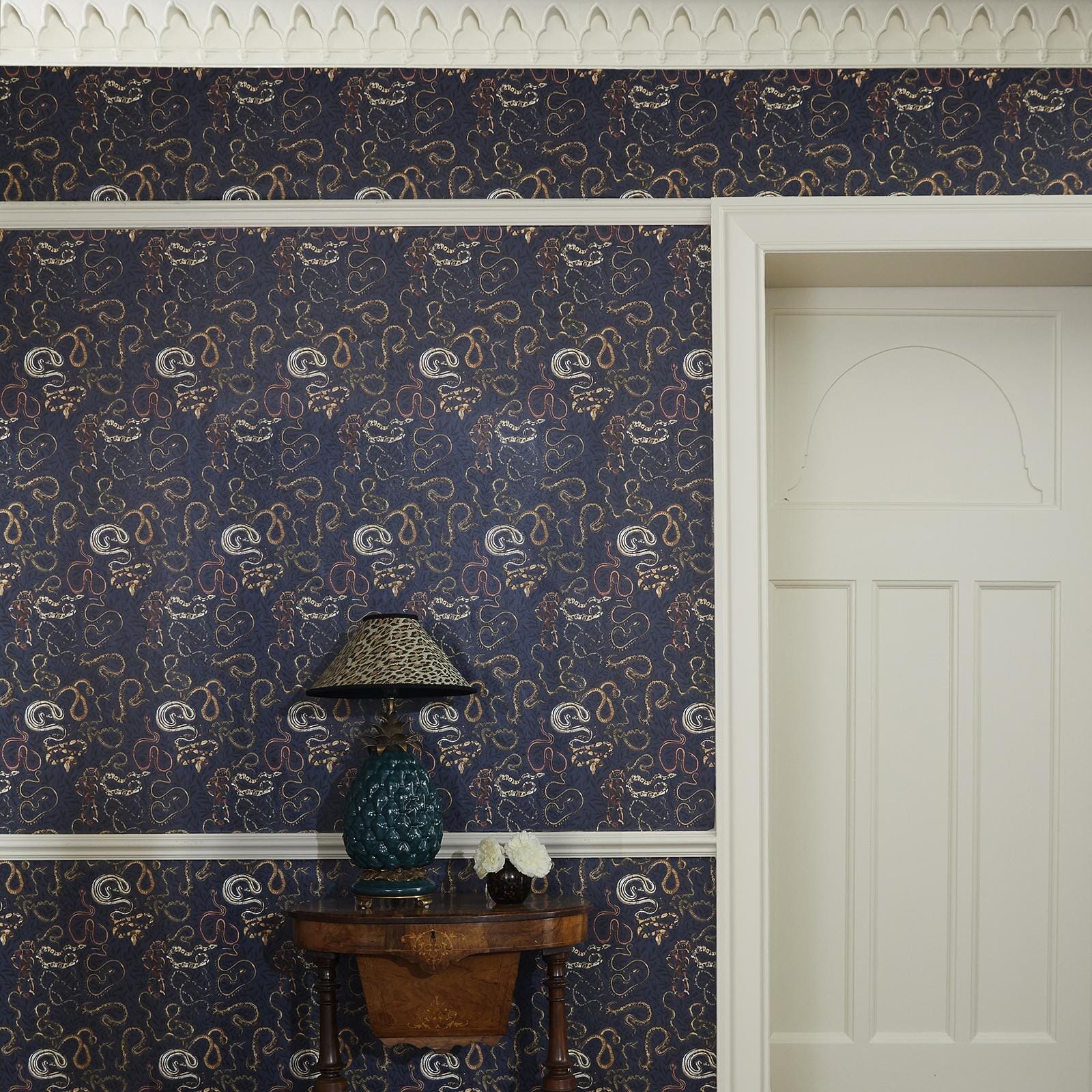 Snakes And Adders Wallpaper - Black - House of Hackney - 1-WA-SER-DI-BLK-XXX - Morris Wallpaper