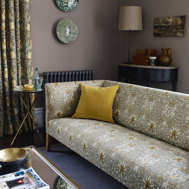 Snakeshead Fabric - Thistle/Russet - Morris & Co - 224466 - Premier Wallcovering