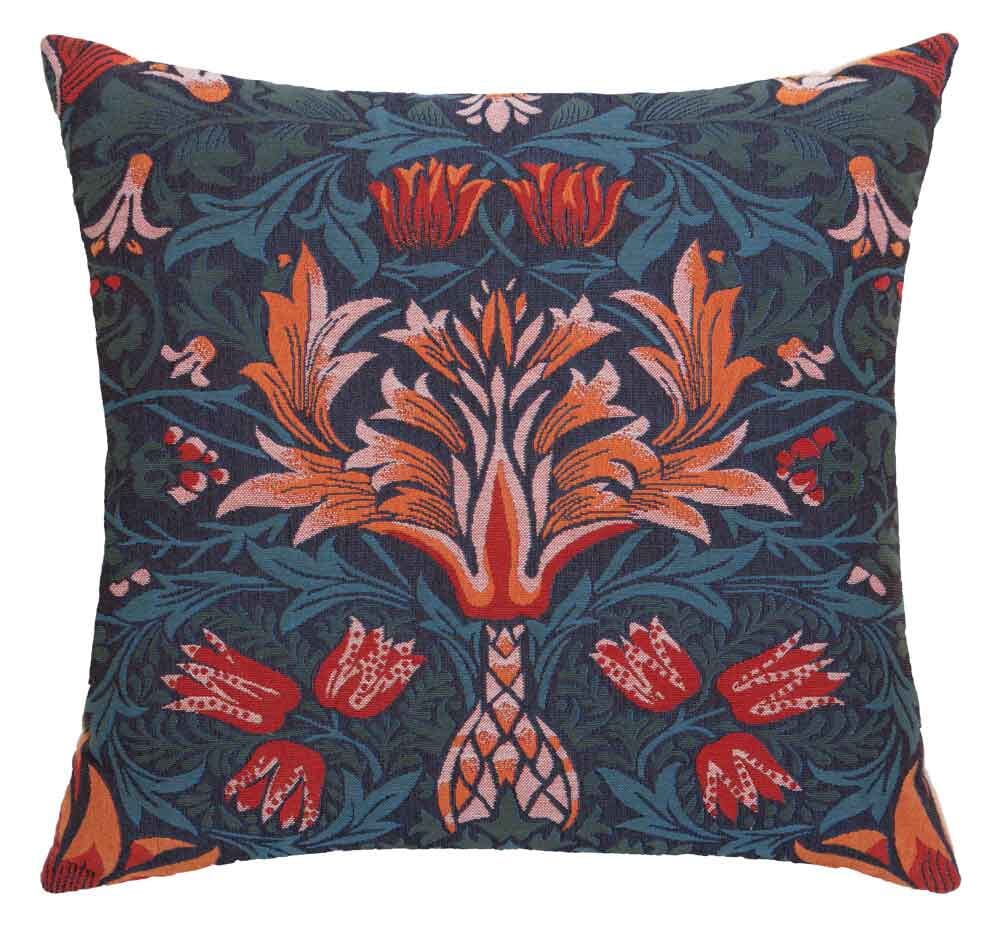 Snakeshead Rust Regular Cushion with Feather Filler - Hines - 936 - Morris Wallpaper