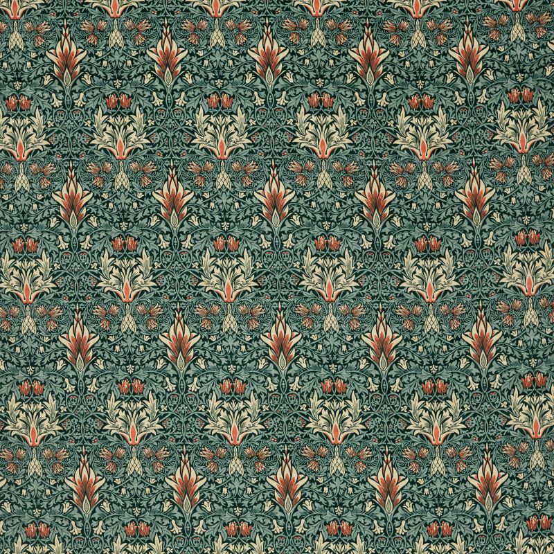 Snakeshead Velvet Fabric - Thistle/Russet - Morris & Co - 236937 - Premier Wallcovering