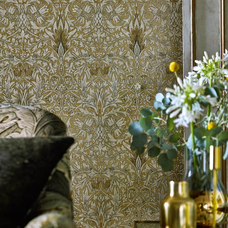 Snakeshead Wallpaper - Charcoal/Spice - 216425 - Morris & Co