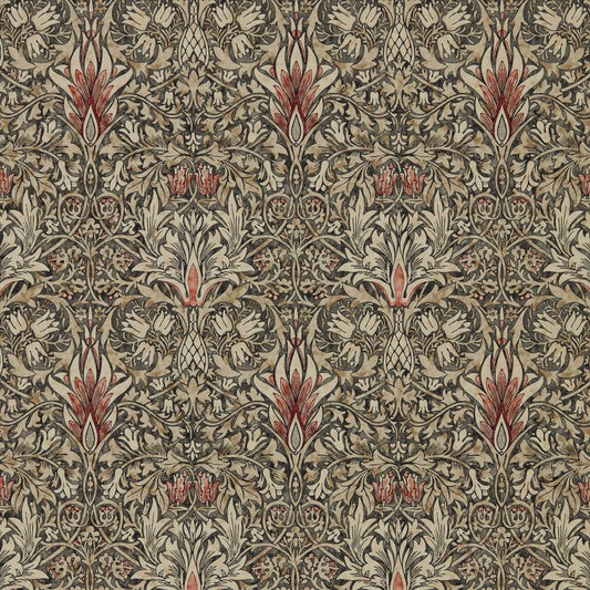 Snakeshead Wallpaper - Charcoal/Spice - Morris & Co - 216870 - Morris Wallpaper