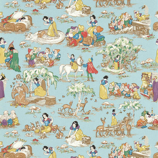 Snow White Wallpaper - Puddle Blue - DDIW217274 - Sanderson - Disney Home - Morris Wallpaper