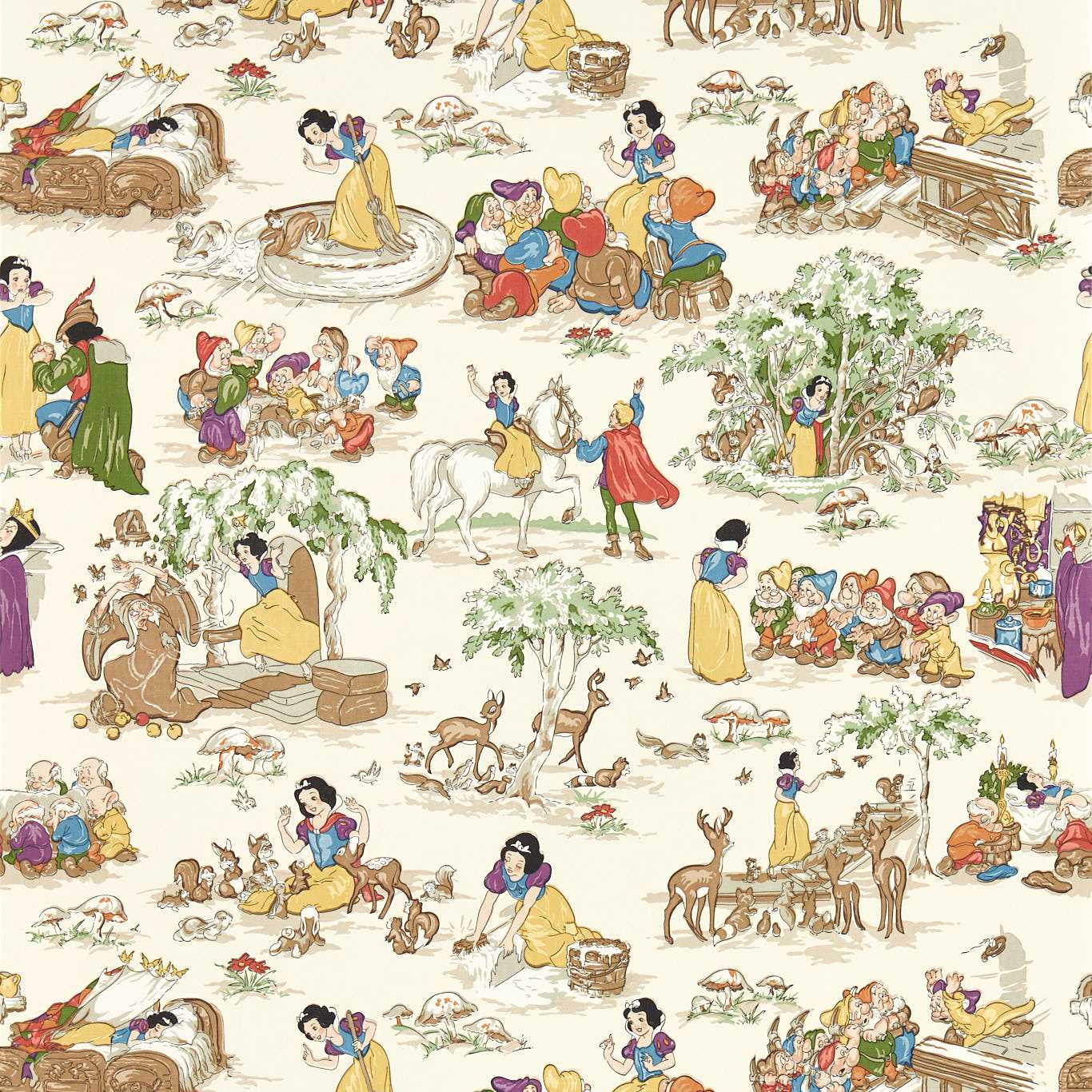 Snow White Wallpaper - Whipped Cream - DDIW217275 - Sanderson - Disney Home - Morris Wallpaper