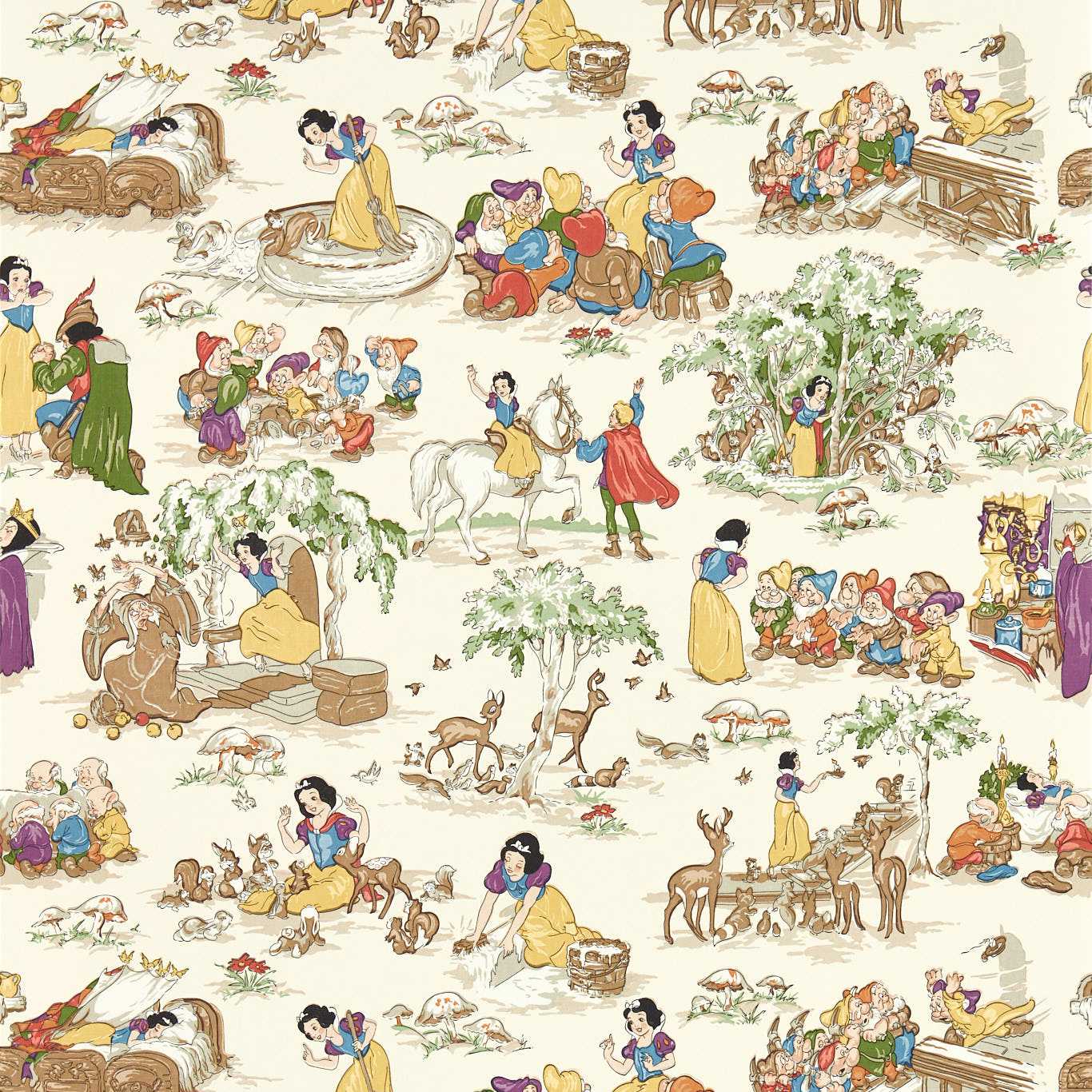 Snow White Wallpaper - Whipped Cream - DDIW217275 - Sanderson