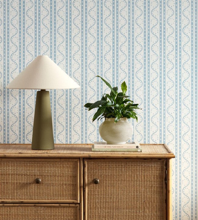 Split Pea Wallpaper - Coast Blue - Scion - NSCW113286 - Morris Wallpaper