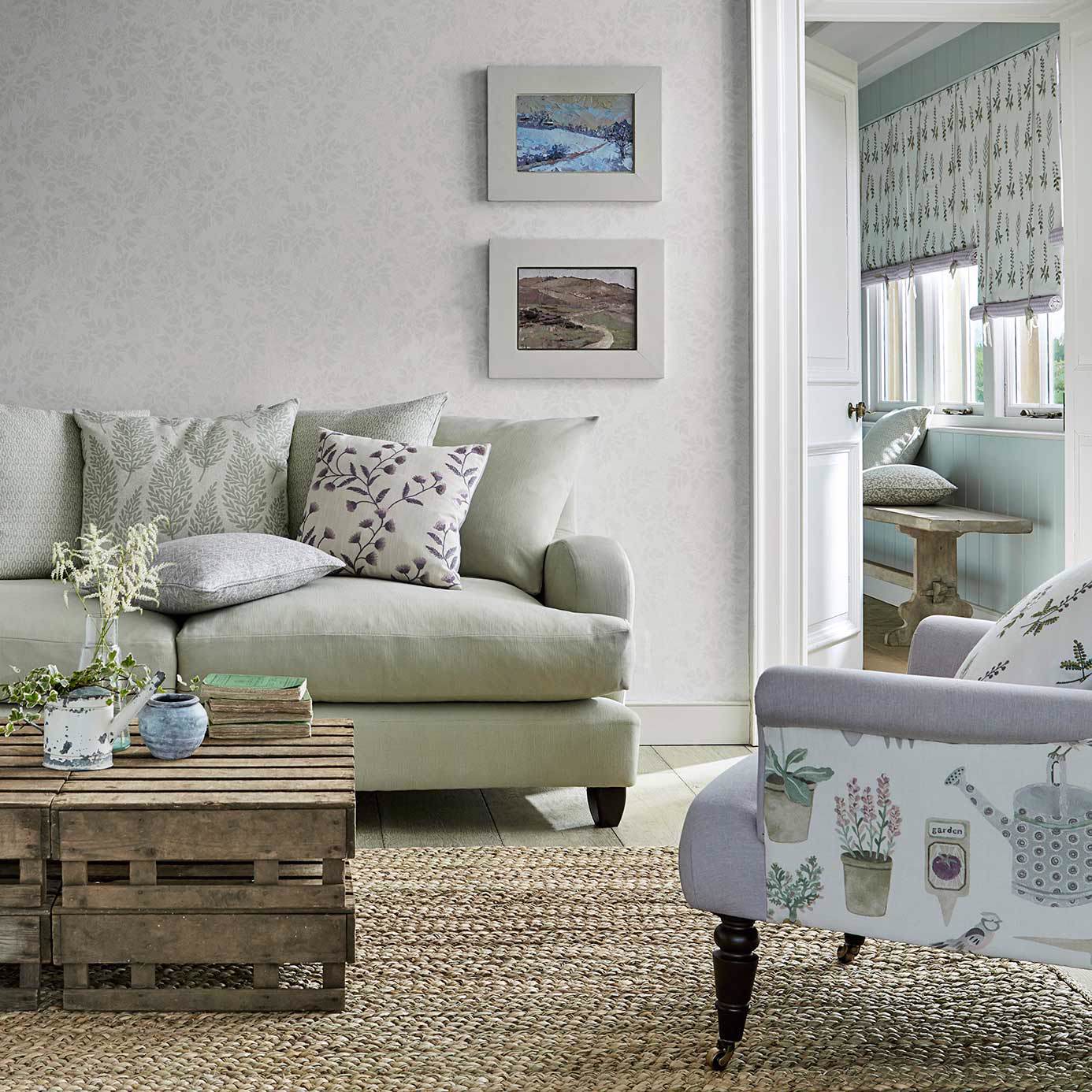 Spring Leaves Wallpaper - Dove - Sanderson - DHPO216373 - Morris Wallpaper