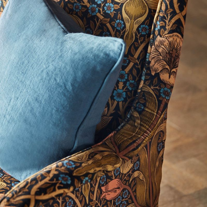 Spring Thicket Velvet Fabric - Midnight/Lilac - Morris & Co - 227206 - Premier Wallcovering