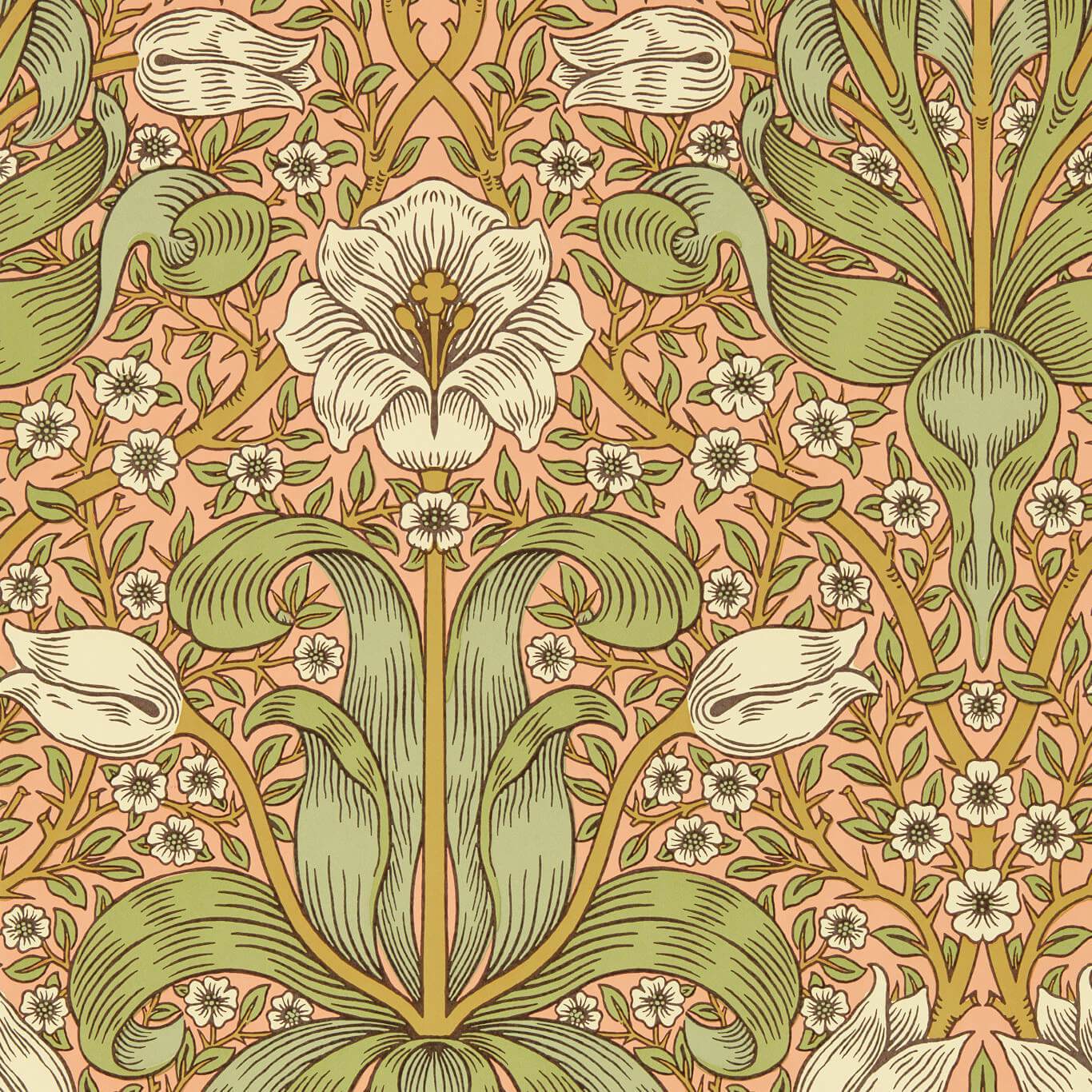 Morris & Co Spring Thicket Wallpaper in Fruit Punch - 217336 – Morris ...