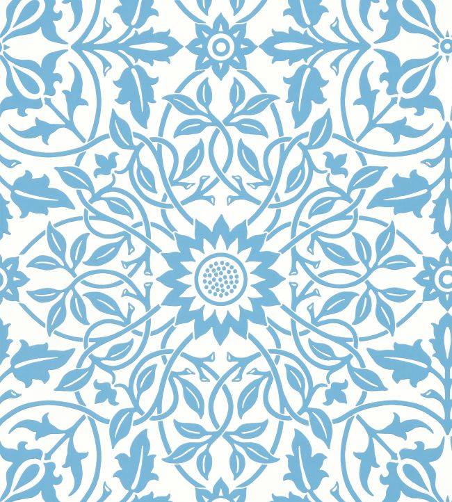 St James Ceiling Wallpaper - China Blue - 217079 - Morris & Co