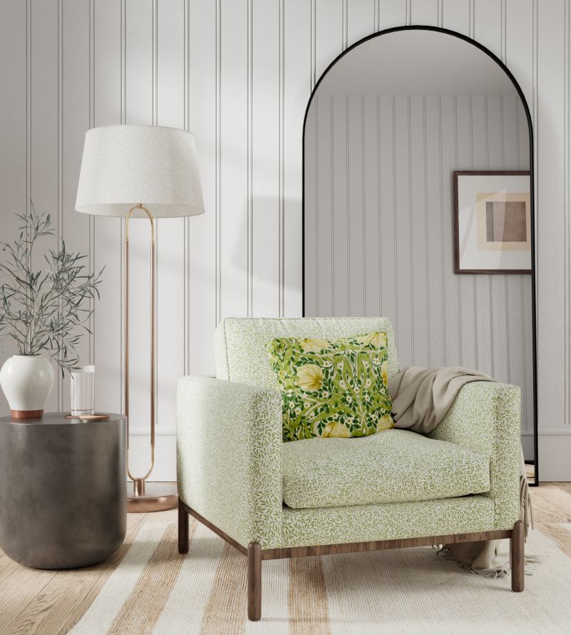 Standen Fabric - Leaf Green - Morris & Co - 226922 - Premier Wallcovering