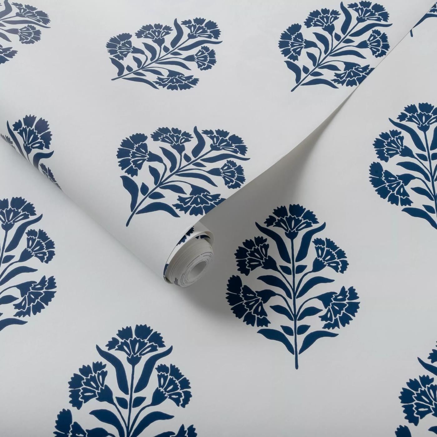 Standen Wallpaper - Midnight - Clarke & Clarke - W0199/03 - Morris Wallpaper