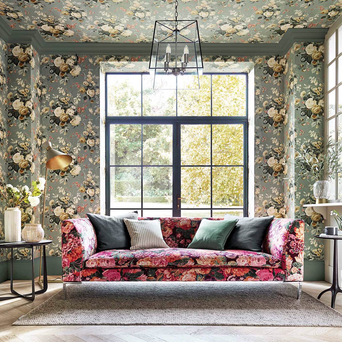 Stapleton Park Wallpaper - Sage/Honey - Sanderson - DOSW217047 - Morris Wallpaper