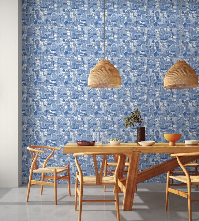 Stockholm Wallpaper - Cloudless Blue - NART112808 - Scion