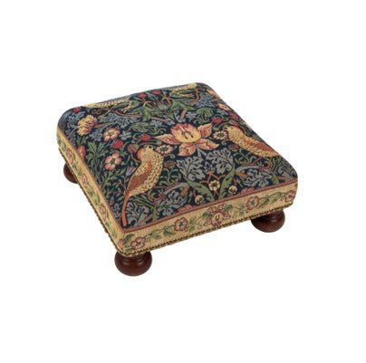 Strawberry Thief Classic Tapestry Footstool - Hines of Oxford - F1006 - Morris Wallpaper