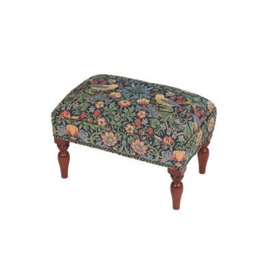Strawberry Thief Classic Upholstered Stool - Hines of Oxford - AS927 - Morris Wallpaper