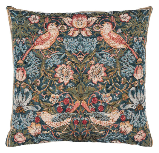 Strawberry Thief Cushion with Feather Filler - Hines - 350M - Morris Wallpaper