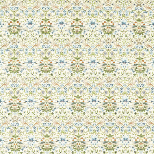 Strawberry Thief Embroidery Fabric - Apple/Blue - F1745/01 - Clarke & Clarke