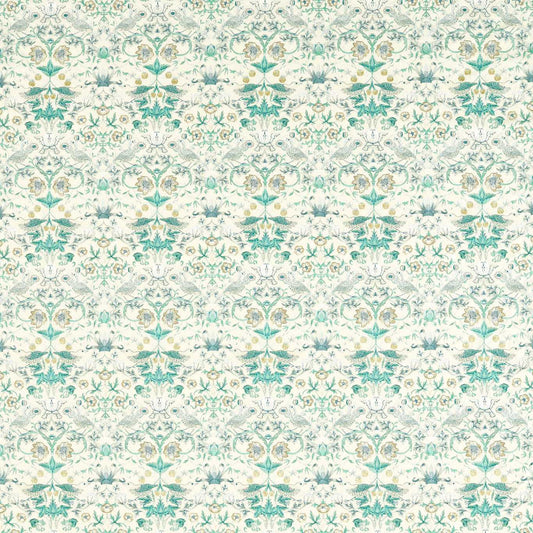 Strawberry Thief Embroidery Fabric - Teal - Clarke & Clarke - F1745/04 - Morris Wallpaper