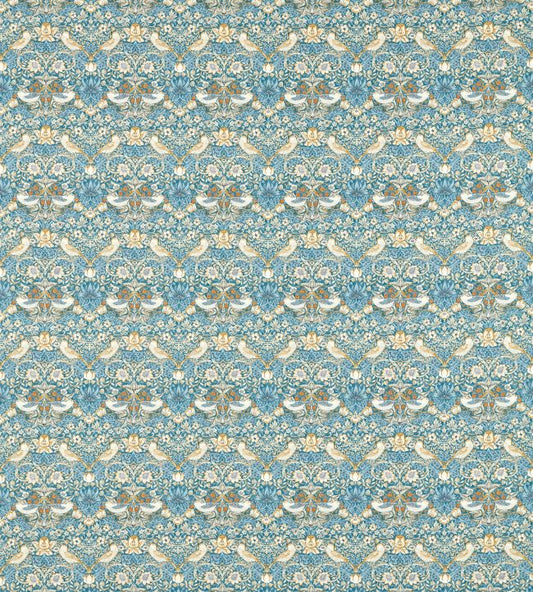 Strawberry Thief Fabric - Denim/Spice - F1678/06 - Clarke & Clarke
