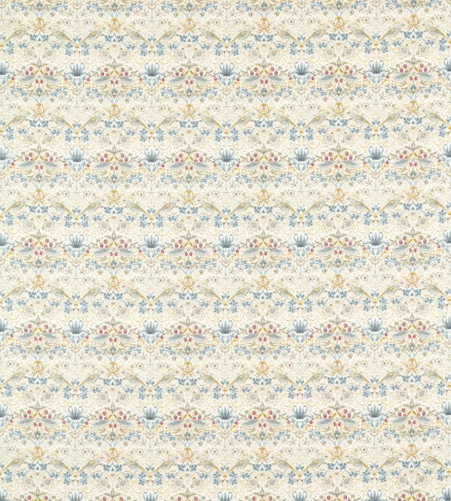 Strawberry Thief Fabric - Linen/Plum - F1678/04 - Clarke & Clarke