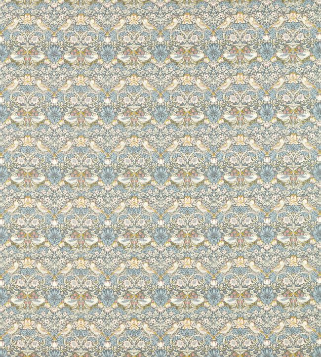 Strawberry Thief Fabric - Slate/Blush - F1678/02 - Clarke & Clarke