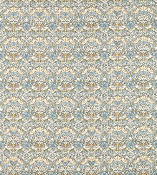 Strawberry Thief Fabric - Slate/Blush - F1678/02 - Clarke & Clarke