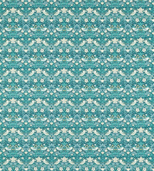 Strawberry Thief Fabric - Teal - F1678/01 - Clarke & Clarke