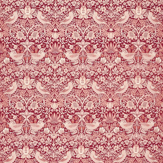 Strawberry Thief Jacquard Fabric - Plum - Clarke & Clarke - F1746/05 - Morris Wallpaper