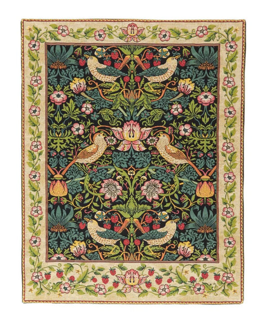 Strawberry Thief Loom Woven Tapestry - 90 x 70 cm - Requires Rod Size 2 - Hines of Oxford - LW1703 - Morris Wallpaper