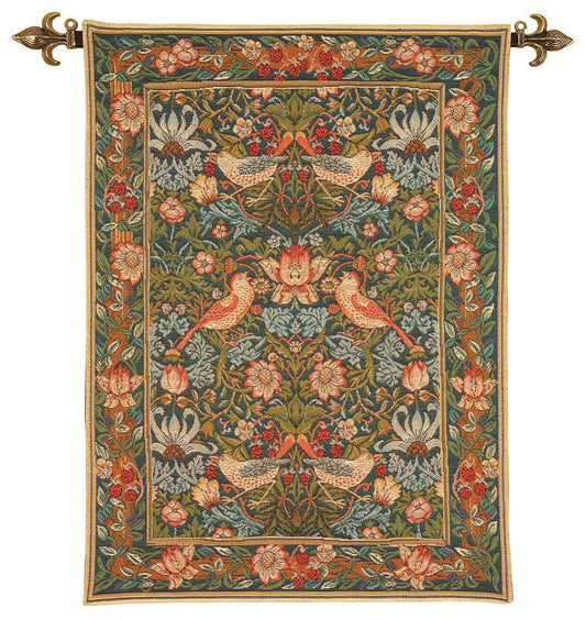 Strawberry Thief Loom Woven Tapestry - 95 x 75 cm - Requires Rod Size 2 - Hines of Oxford - LW874 - Morris Wallpaper