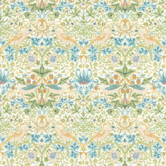 Strawberry Thief Wallpaper - Apple/Blush - Clarke & Clarke - W0171/01 - Morris Wallpaper