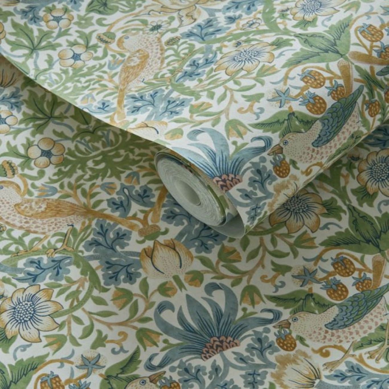 Strawberry Thief Wallpaper - Apple/Blush - Clarke & Clarke - W0171/01 - Premier Wallcovering