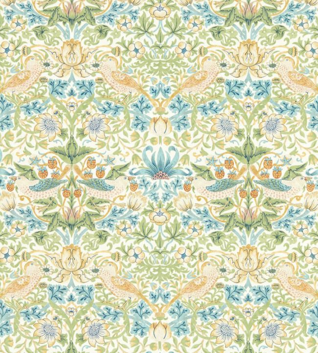 Strawberry Thief Wallpaper - Apple/Blush - W0171/01 - Clarke & Clarke - Morris Wallpaper