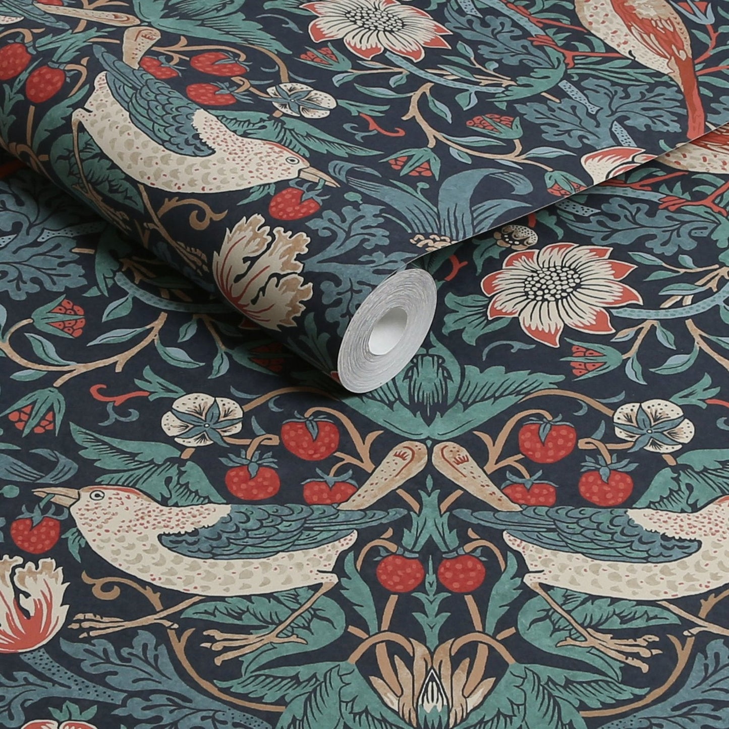Strawberry Thief Wallpaper - Deep Blue - 124231 - William Morris AH - Premier Wallcovering