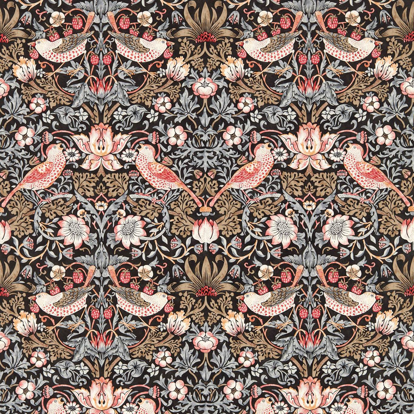 Strawberry Thief Wallpaper - Old Fashioned - 510022 - Morris & Co