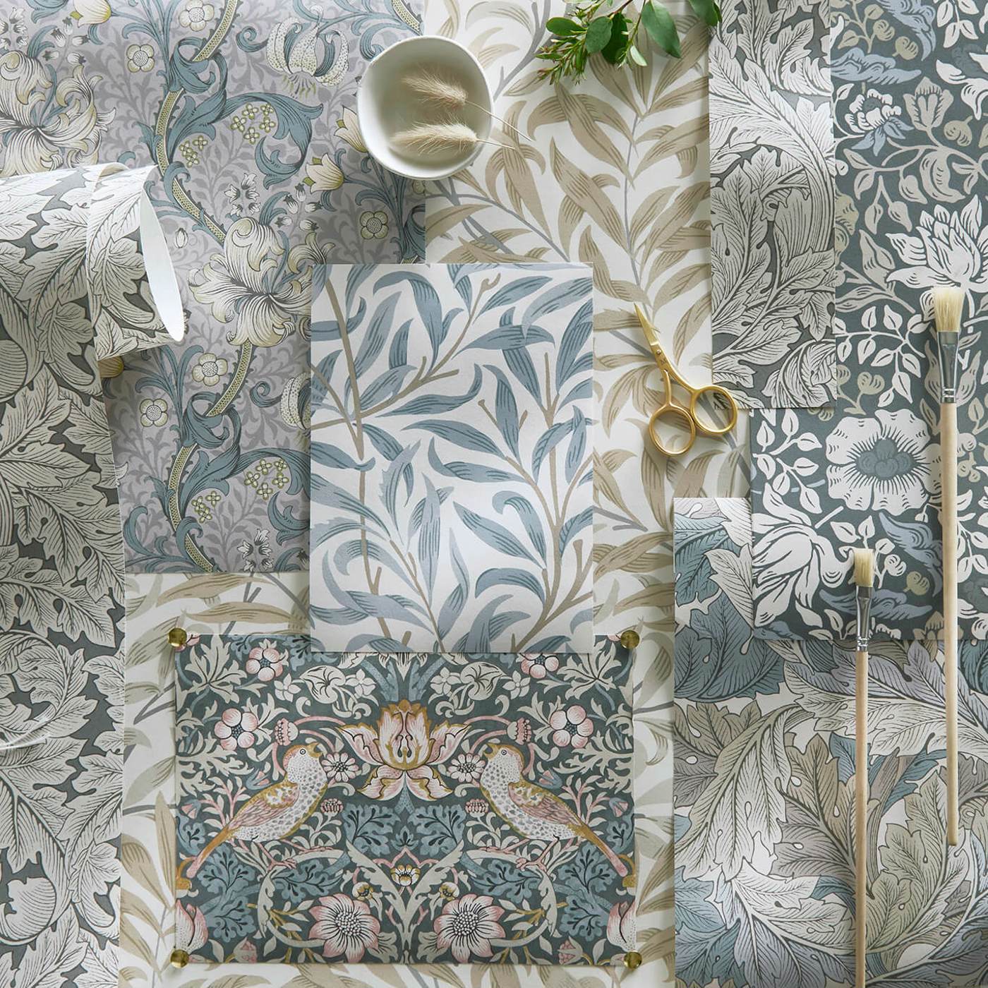 Strawberry Thief Wallpaper - Teal - Clarke & Clarke - W0171/06 - Morris Wallpaper