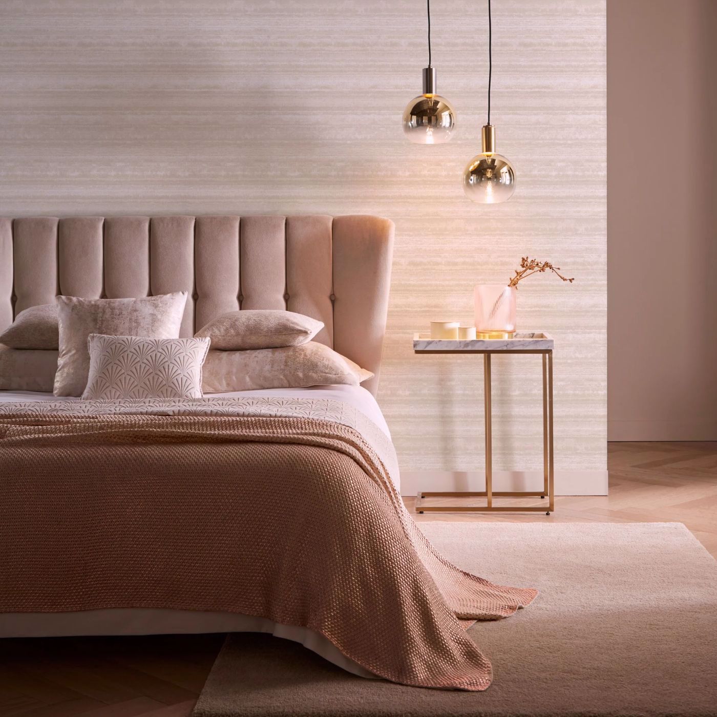 Striatus Wallpaper - Parchment - Clarke & Clarke - W0211/03 - Morris Wallpaper