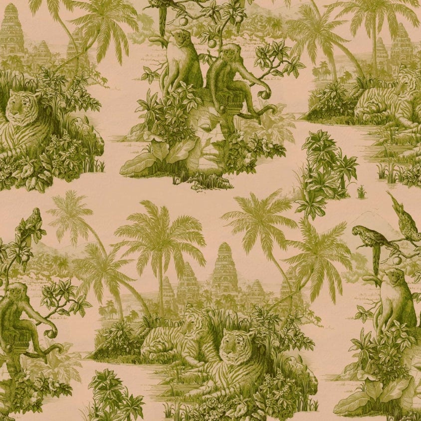 Sumatra Wallpaper - Blush / Pear-Green - House of Hackney - 1-WA-SUM-DI-BPG-XXX - Morris Wallpaper