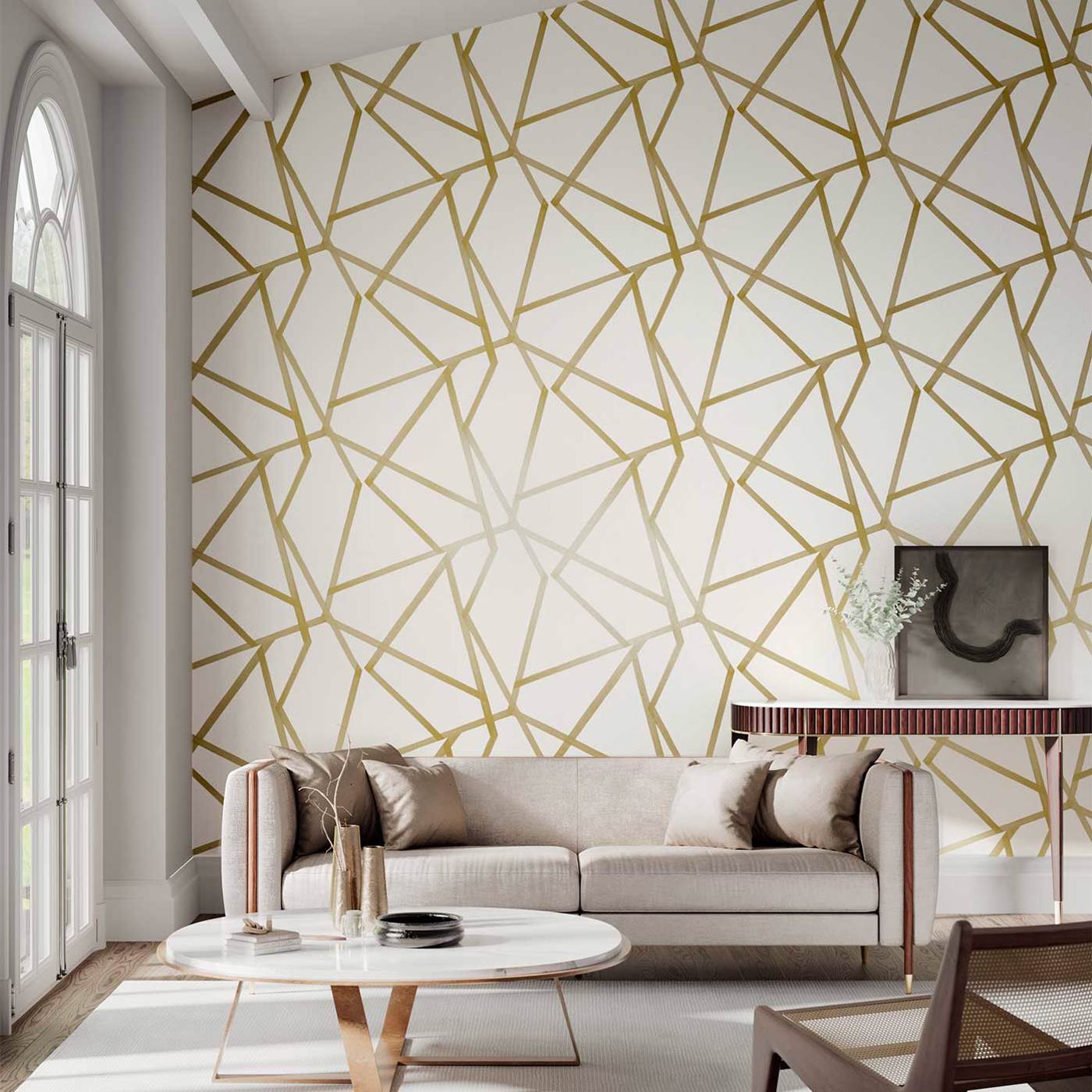 Sumi Wallpaper - Ivory/Mustard - Harlequin - HMOW110884 - Morris Wallpaper