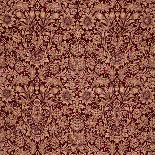 Sunflower Velvet Fabric - Kermes/Birch - Morris & Co - 236928 - Premier Wallcovering