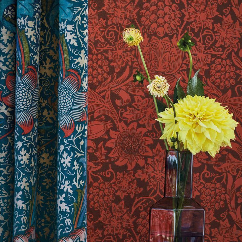 Sunflower Wallpaper - Chocolate/Cream - Morris & Co - 216961 - Morris Wallpaper
