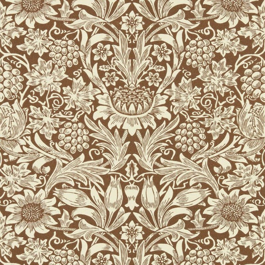Sunflower Wallpaper - Chocolate/Cream - Morris & Co - 216961 - Morris Wallpaper