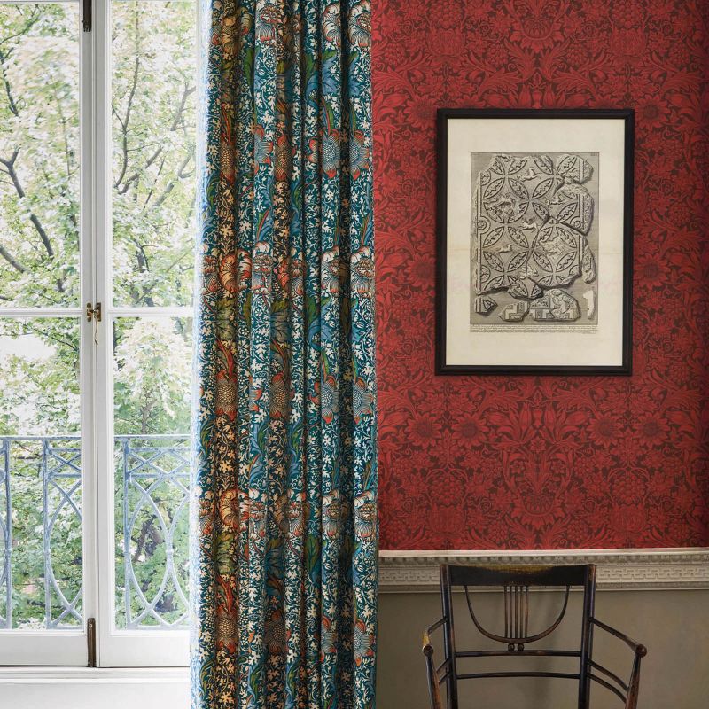 Sunflower Wallpaper - Chocolate/Cream - Morris & Co - 216961 - Morris Wallpaper